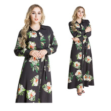 Moda Feminina Médio modelos maxi cor bloco Plus Size Desgaste vestido islâmico abaya frente aberta em dubai